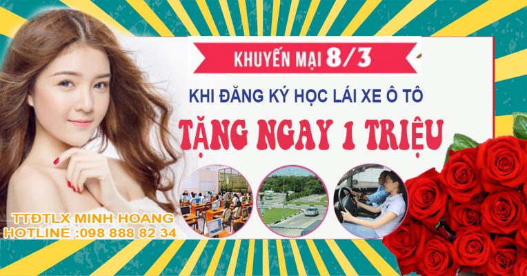 KHUYEN MAI HOC LAI XE O TO NGAY 8 THANG 3